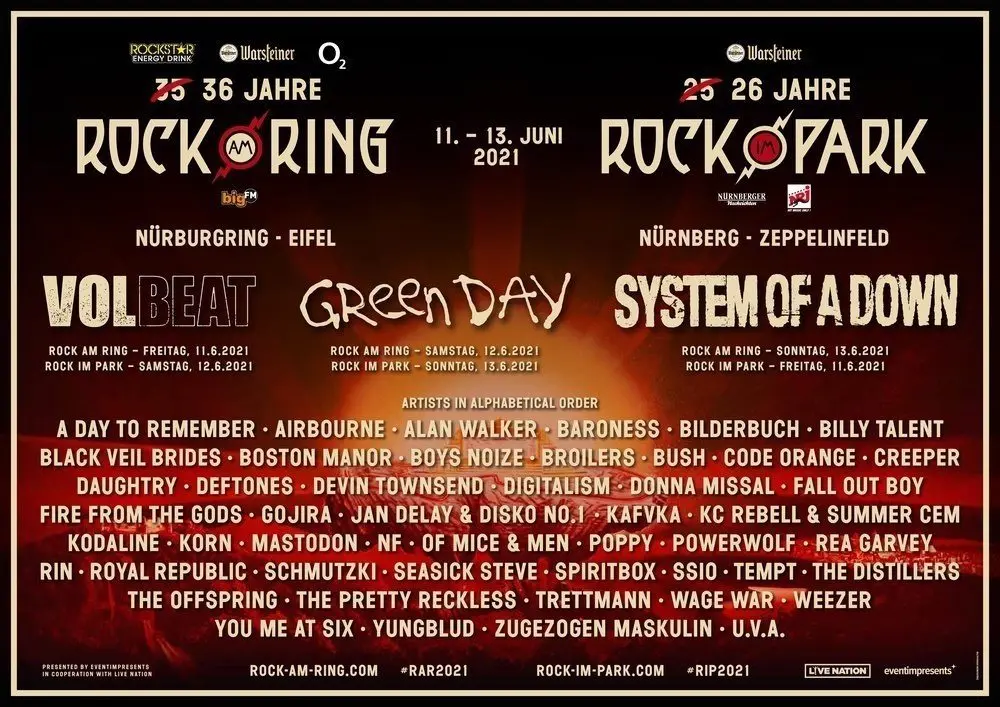 Vorverkaufsstart und neue Bandwelle für Rock am Ring & Park 2021