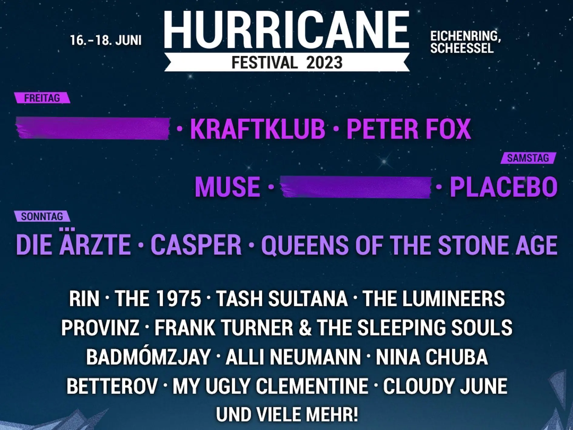 Hurricane & Southside melden 7 Headliner!