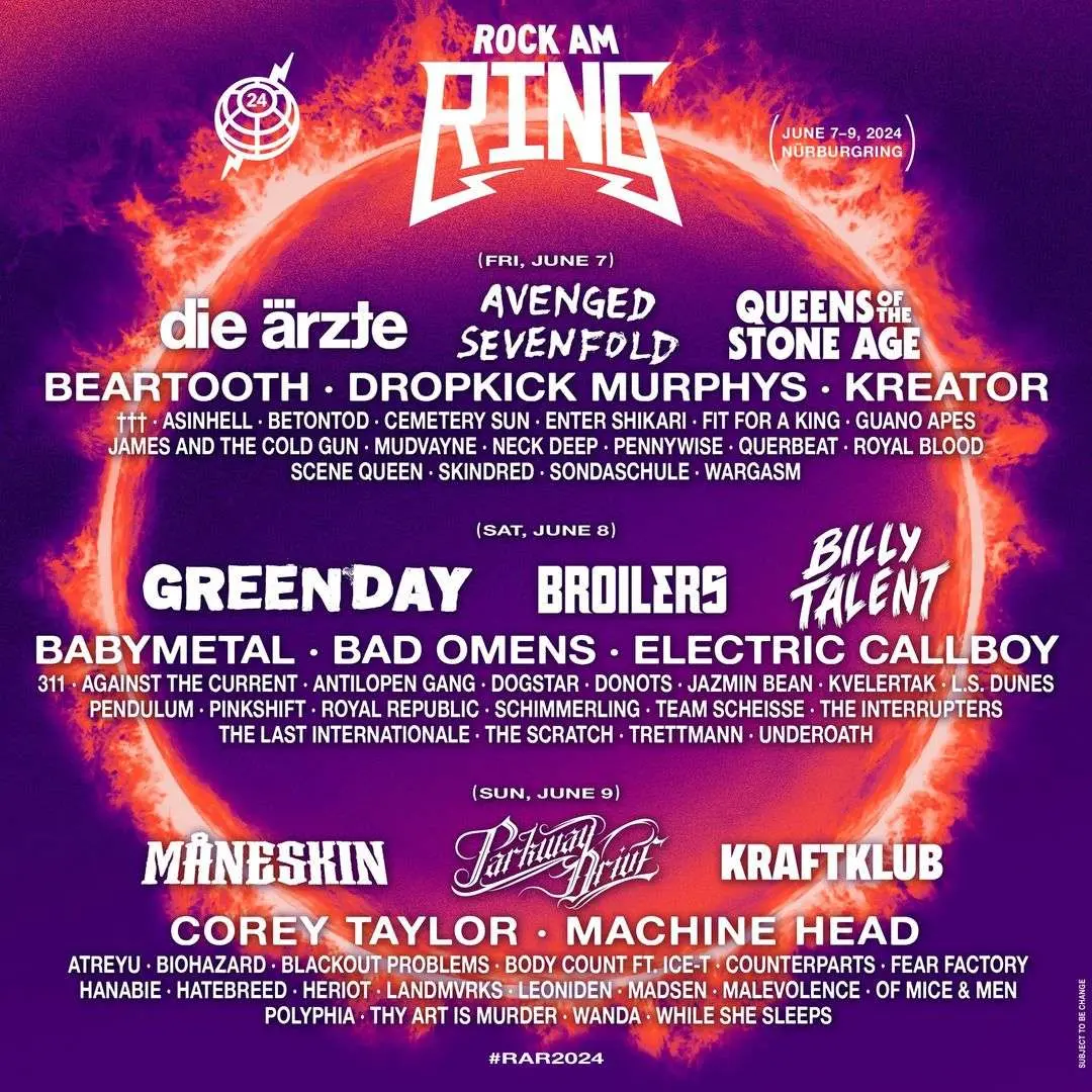 Rock am Ring 2024: Komplettes Lineup präsentiert
