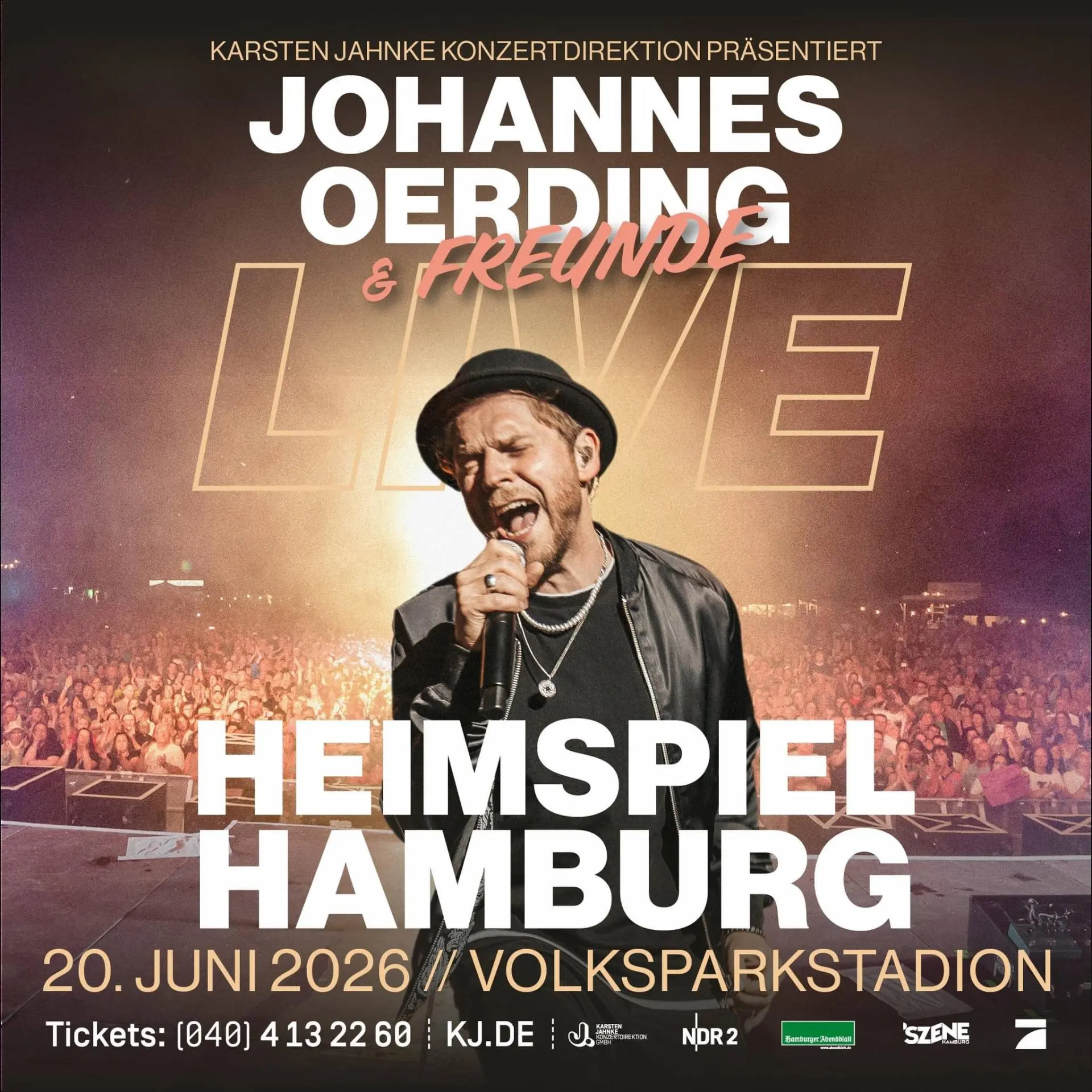 Heimspiel in Hamburg: Johannes Oerding im Volksparkstadion