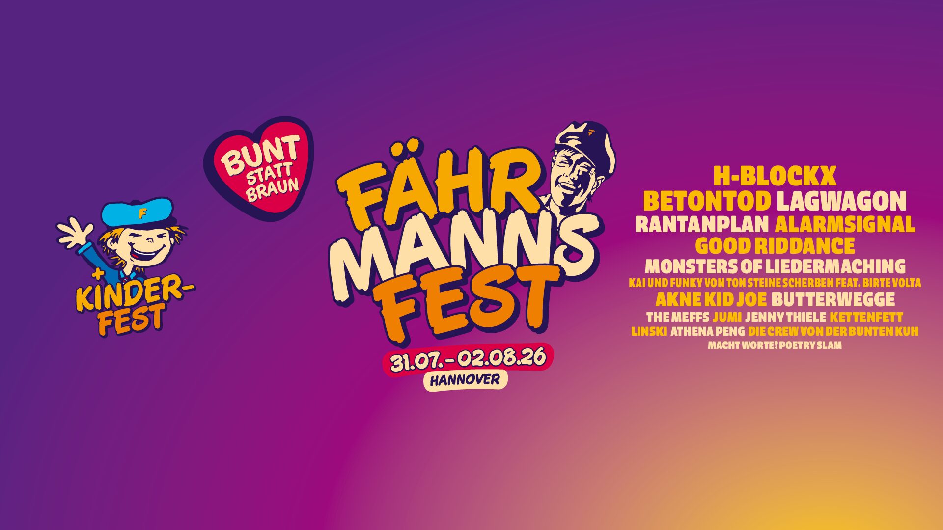 Bunte Bühne Fährmannsfest 2026 auf der Faust-Wiese in Hannover – Live-Programm mit freiem Eintritt