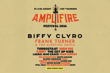 Amplifire Festival 2026 Hamburg – Konzertplakat mit Lineup für 7. und 8. August