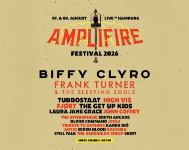 Amplifire Festival 2026 Hamburg – Konzertplakat mit Lineup für 7. und 8. August