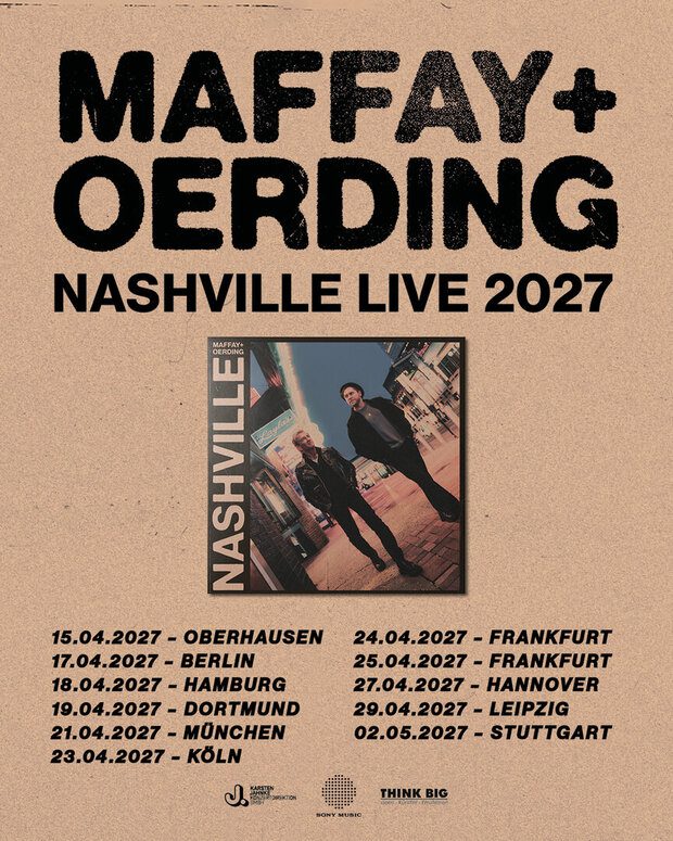 Tourplakat Nashville Tour 2027 von Maffay und Oerding mit allen Terminen